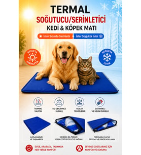 Serinletici Kedi ve Köpek Matı, Rahat ve Serin Yatak, Mavi Renk