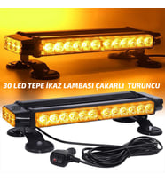 Tepe Lamba 4 Yönlü Turuncu Çakarlı Ikaz Lambası 28 Farklı Modlu Manyetik Mıknatıslı Tepe Lambası 30 
