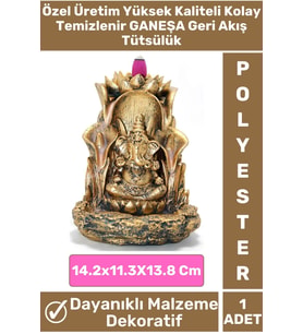 Premium Seri Yoga Meditasyon Chakra Pozitif Enerji Şık Dekoratif Polyester GANEŞA Geri Akış Tütsülük