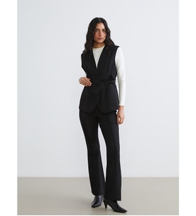LCW Modest Siyah Dar Fit İspanyol Paça Kadın Pantolon