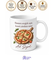 Pizzacıya Hediye Baskılı Porselen Kupa Bardak Pizza Şef Hediye Kupa