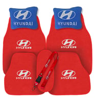 Hyundai Nakış İşlemeli Oto Halı Paspas  Hyundai Mavi Polar Oto Boyun Yastığı & Oto Ayna Askısı