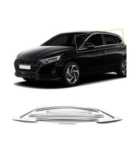Hyundai i20 Krom Cam Çerçevesi 14 Parça TamTur 2020+ Uyumlu
