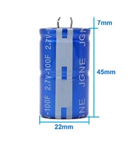 100F 2.7V Süpercap 22x45mm DIP  Süper Kapasitör Enerji Depolama Güneş Rüzgar Akü Batarya Güç Kaynağ