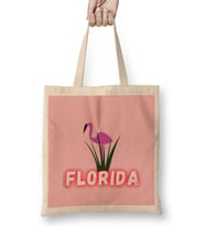 Florida Gift - Vintage Retro Rainbow Bez Çanta Uzun Saplı