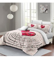 MONOHOME Sevgililer Günü Çift Kişilik Nevresim Takımı %100 Pamuk Saten My Darling Beyaz