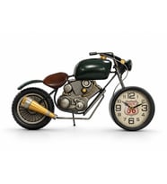 Retro Motosiklet Tasarımlı Duvar Saati - Metal - 44x24 cm Dekoratif Obje