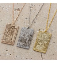 Unisex Tarot Gümüş Kolye (Gümüş)