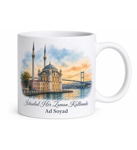 Ortaköy Temalı İstanbul Kupası Özel Baskılı Porselen Hediye Bardak