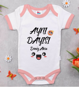 BK Kids Kişiye Özel Pembe Bebek Body Zıbın - Model 47