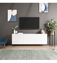 TV Sehpası Duvara Asma Wishe Beyaz 150 cm