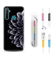 Realme 5i 5 Pro 6i 7 Pro 8 Kılıf Kablo Koruma Spiral Silikon Çiçekler 1639