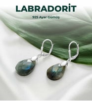 LuxtoneSertifikalı Labradorit 925 Ayar Gümüş Küpe Kadın Takı LX0530KP
