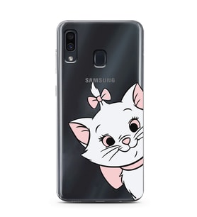 Samsung Galaxy A20/A30 Uyumlu Marie Kedicik Desenli Şeffaf Telefon Kılıfı