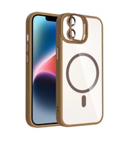 iPhone 11 Remim Lensli Magsafe Standlı Kapak - Kahverengi