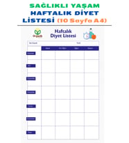 HAFTALIK DİYET LİSTESİ  (10 Sayfa A4)