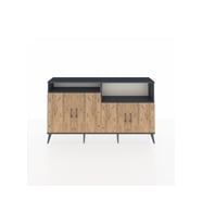 Arges Konsol 4 Raflı 4 Kapaklı 176x30x99 Antrasit-Çam/Antrasit