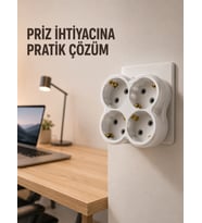 Tek Prizi 4 lü Yapan Priz Çoğaltıcı Direkt Prize Takılan Kablosuz Çoklayıcı