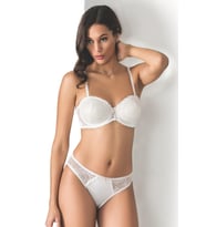 LYYN Brode Kaplı Taşlı Sütyen Takım Kadın 5155 (Ekru)