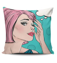 Alkanhomes Pop Art Kızı Dijital Baskılı Kırlent Kılıfı