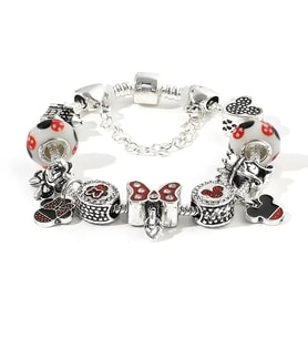 Pandora Tarz , Disney Minnie Mause  Temalı Charmlı Bİleklik, Ahşap Kutu içerisinde
