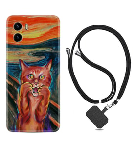 Vivo Y15S Y32 Y33S Y51 Y53S Kılıf Boyun Askılı Silikon Tablo Cat 1788