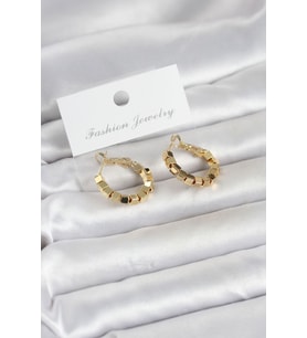 Gold Renk Kare Halka Model Kadın Küpe - TJ-BKP11773