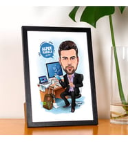Kişiye Özel Teknolojik Erkek Karikatürlü Resim Çerçevesi