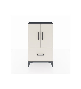 Arges Komodin 2 Raflı Tek Çekmeceli 2 Kapaklı 60x30x106 Antrasit-Aytaşı