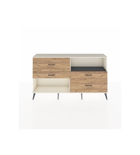 Arges Konsol Tek Raflı 4 Çekmeceli  176x30x99 Aytaşı-Antrasit/Çam