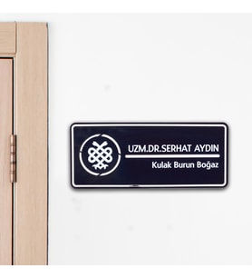 Doktora Özel Kapı İsimlik Tabelası Ofis Yönlendirme Kapı İsimlik Doktor Tabela (Siyah)
