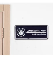Doktora Özel Kapı İsimlik Tabelası Ofis Yönlendirme Kapı İsimlik Doktor Tabela (Siyah)