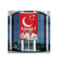 Saadet Partisi Bayrağı ve Necmettin Erbakan 140gr Premium Raşel Kumaş Bayrak 4x6 Metre