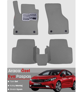 KİA CERATO (2013-2018) Uyumlu EVA Paspas Tam Set–Araca Özel,Kolay Montaj,Su Geçirmez