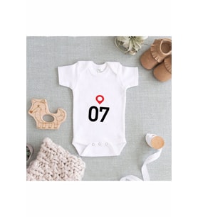 Unisex Beyaz Baskılı Zıbın