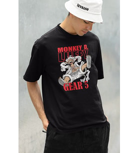 Monkey D. Luffy Gear 5 Baskılı Unisex Oversize Anime Karakter Tişört