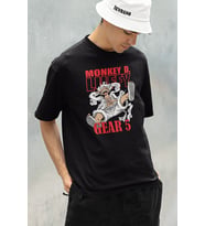 Monkey D. Luffy Gear 5 Baskılı Unisex Oversize Anime Karakter Tişört