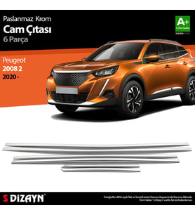 Peugeot 2008 2 Krom Cam Çıtası 6 Prç 2020-2023