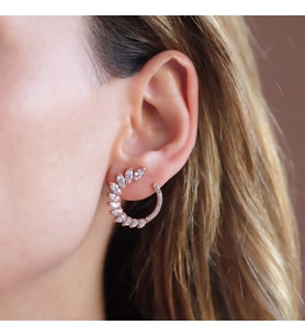 Damla Tasarım Rose Gold Kaplama Gümüş Küpe