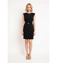 Kadın Kolsuz Mini Elbise Bisiklet Yaka Kemerli Bodycon Kesim Esnek Dokuma Rahat Günlük Modern Şık