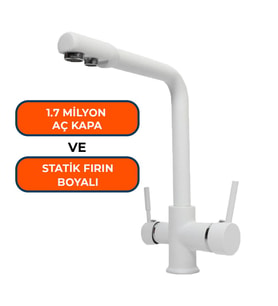 Aquames - Su Arıtma İçin Beyaz 3 Yollu Musluk