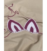 El Örgüsü Bordo Üçgen Bikini Üstü