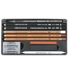 Cretacolor Artino Drawing Set Profesyonel Karışık Çizim Seti 10 Parça Metal Kutu (400 20) 