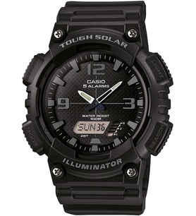 Casio AQ-S810W-1A2VDF Alarm Kronometre Takvim Özellikli 10 ATM Suya Dayanıklı Silikon Kordon Siyah Erkek Kol Saati