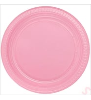 Plastik Tabak, 22cm x 24 Adet - Pembe (STD)