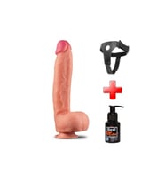 30,5 cm Belden Bağlamalı Yeni Nesil Çift Katmanlı Realistik Dev Dildo Penis