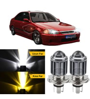 Honda Civic İES EK 1996-2000 Uyumlu Mercekli Far Ampulü Led Xenon Sarı-Beyaz Şimşek Etkili Uzun Kısa