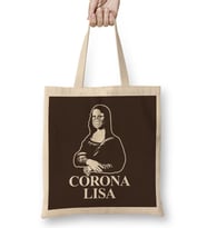 Mona Lisa Virus Pun Bez Çanta Uzun Saplı