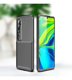 Xiaomi Mi Note 10 Kılıf Esnek Soft Karbon Tasarım Legion Serisi (Siyah)