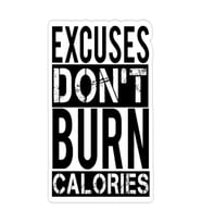 Excuses Don't Burn Calories - Motive Edici Mini Retro Ahşap Poster - Hbb